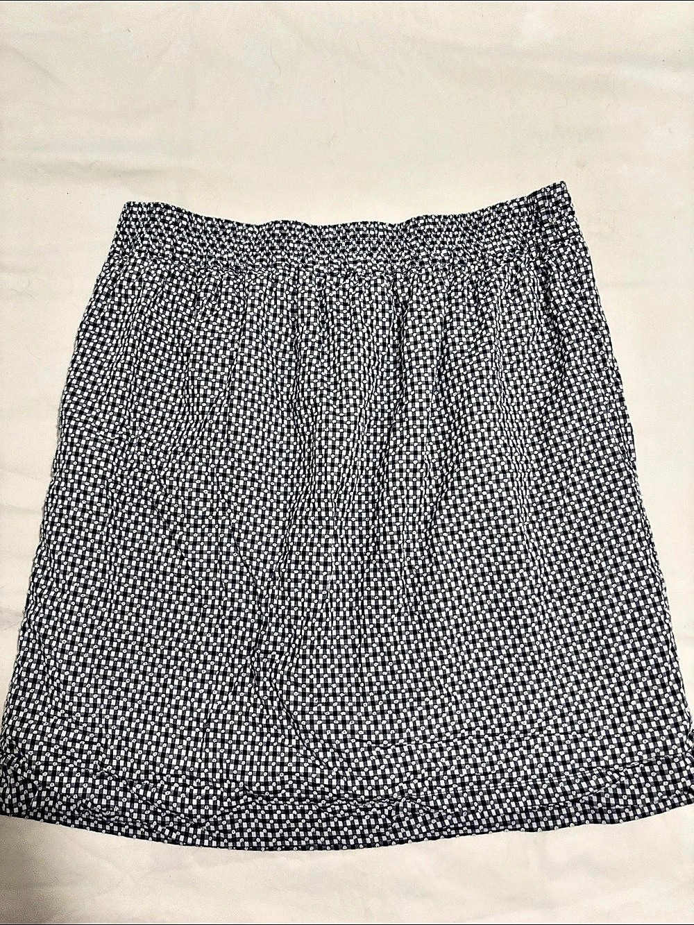 TALBOTS Checkered Mini Skirt in Blue & White Size Medium